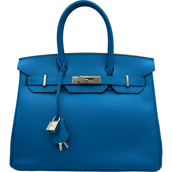 エルメス HERMES バーキン30 A刻印 ブルーフランス シルバー金具