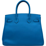 エルメス HERMES バーキン30 A刻印 ブルーフランス シルバー金具 エプソン レディース ハンドバッグ