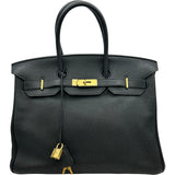 エルメス HERMES バーキン35 □N刻印 ブラック ゴールド金具 トゴ レディース ハンドバッグ