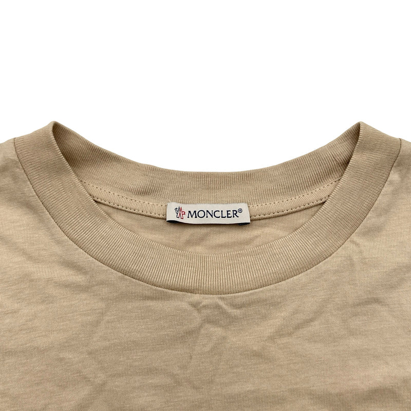 モンクレール MONCLER ロゴ刺繡半袖Tシャツ ベージュ コットン