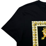ヴェルサーチ VERSACE ドラゴンプリント半袖Tシャツ A83583 ブラック コットン メンズ 半袖Ｔシャツ