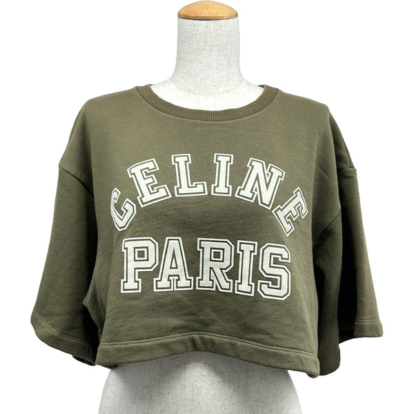 セリーヌ CELINE ロゴワッペンクロップドスウェットカットソー
