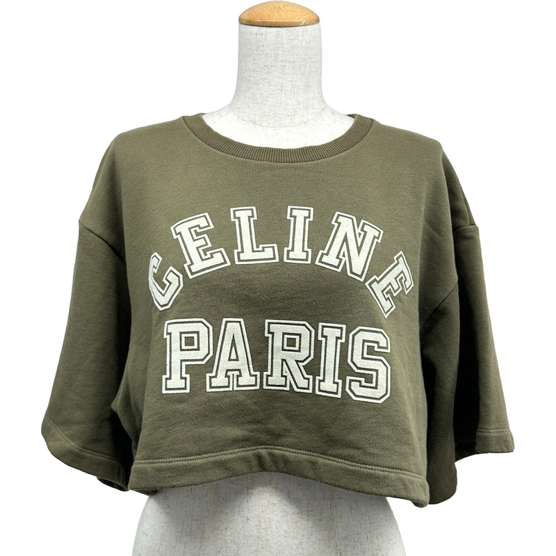 セリーヌ CELINE ロゴワッペンクロップドスウェットカットソー