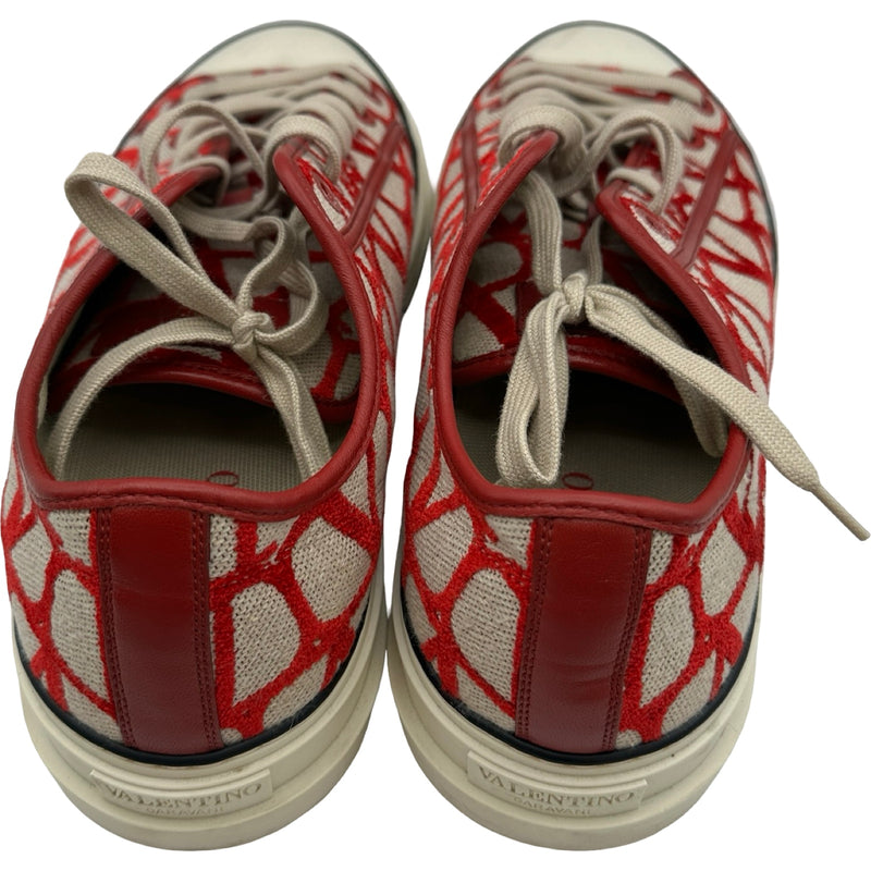 VALENTINO GARAVANI イコノグラフフローカットスニーカー S2H02Y0 レッド キャンバス メンズ スニーカー VALENTINO GARAVANI イコノグラフフローカットスニーカー S2H02Y0