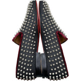 クリスチャン・ルブタン Christian louboutin スパイクスタッズスリッポン グレー キャンバス メンズ スリッポン