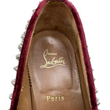 クリスチャン・ルブタン Christian louboutin スパイクスタッズスリッポン グレー キャンバス メンズ スリッポン