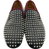 クリスチャン・ルブタン Christian louboutin スパイクスタッズスリッポン グレー キャンバス メンズ スリッポン