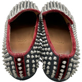 クリスチャン・ルブタン Christian louboutin スパイクスタッズスリッポン グレー キャンバス メンズ スリッポン