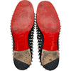 クリスチャン・ルブタン Christian louboutin スパイクスタッズスリッポン グレー キャンバス メンズ スリッポン
