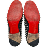 クリスチャン・ルブタン Christian louboutin スパイクスタッズスリッポン グレー キャンバス メンズ スリッポン