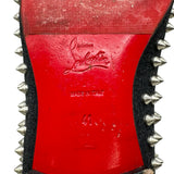 クリスチャン・ルブタン Christian louboutin スパイクスタッズスリッポン グレー キャンバス メンズ スリッポン