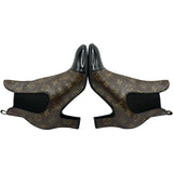 ルイ・ヴィトン LOUIS VUITTON サイドゴアモノグラムショートブーツ NL0136 ブラウン レザー レディース ブーツ