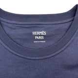 エルメス HERMES 刺繍ポケット半袖ワンピース 3E4509DL ネイビー コットン レディース ワンピース