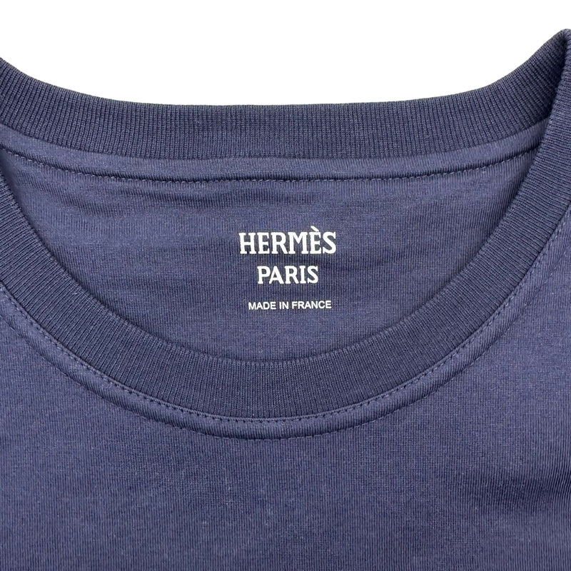 エルメス HERMES 刺繍ポケット半袖ワンピース 3E4509DL ネイビー