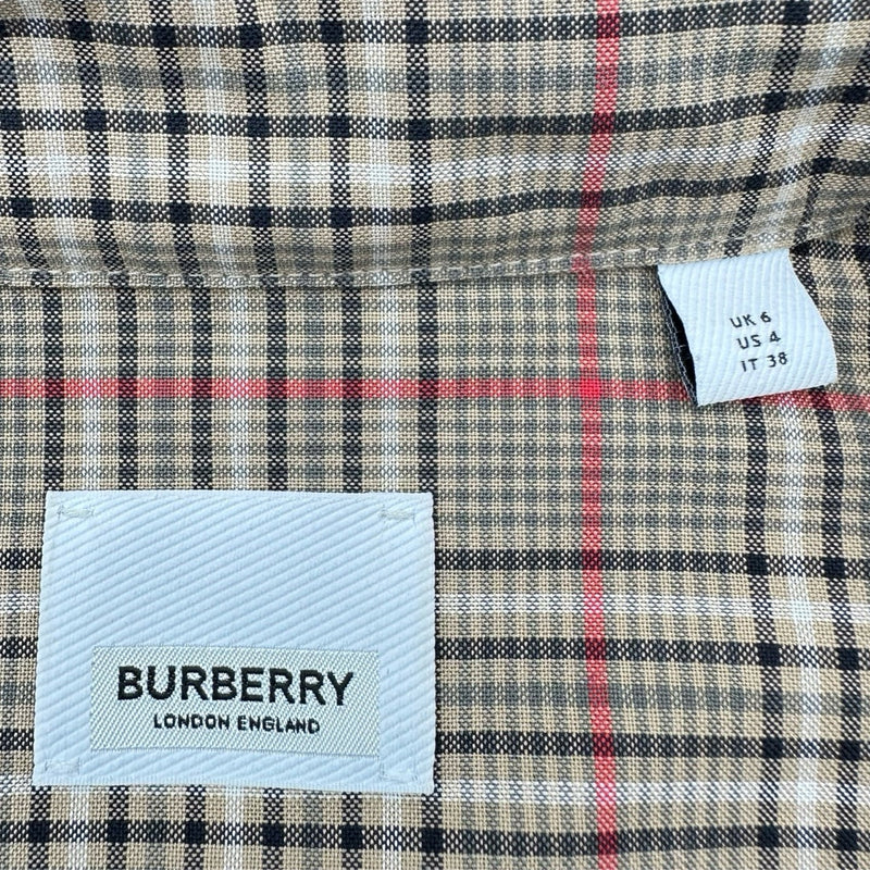 バーバリー BURBERRY チェック柄ワンピース 8036139 ベージュ コットン