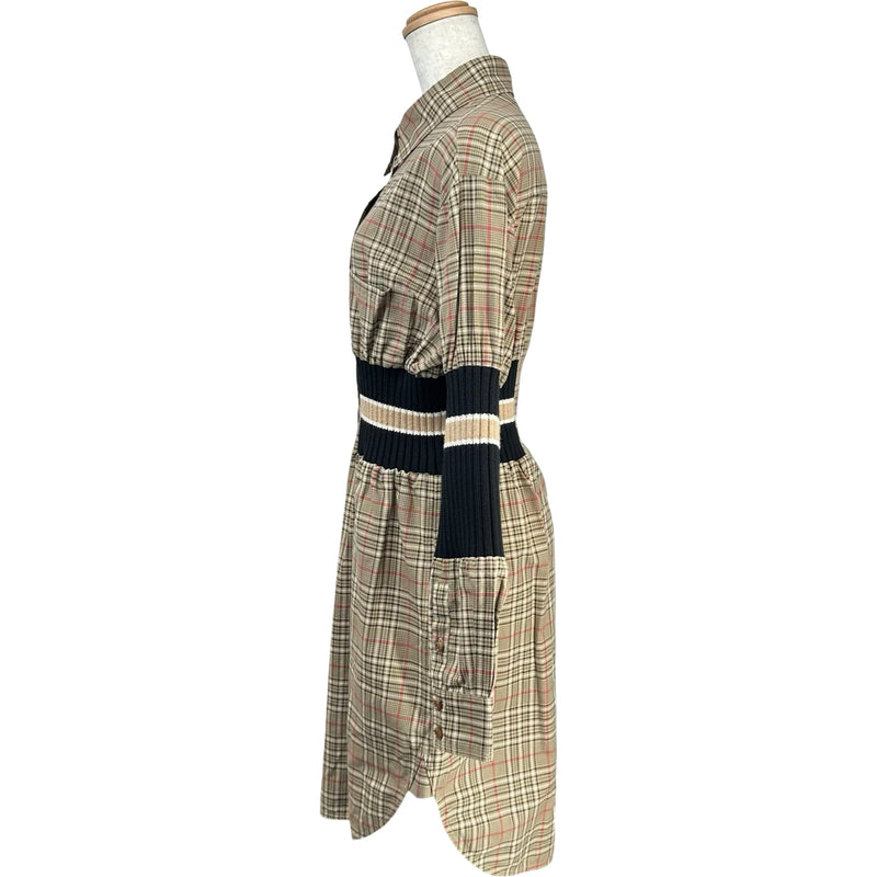 バーバリー BURBERRY チェック柄ワンピース 8036139 ベージュ コットン