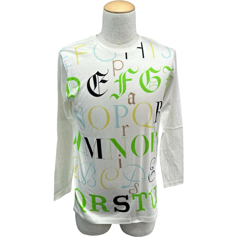 HERMESエルメス長袖tシヤツ　ホワイト　白 エルメス HERMES ロゴプリント長袖Tシャツ ホワイト コットン メンズ