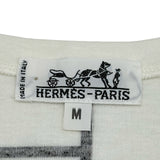 エルメス HERMES ロゴプリント長袖Tシャツ ホワイト コットン メンズ 長袖Ｔシャツ