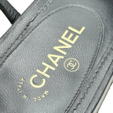 シャネル CHANEL パールココマークトングサンダル ブラック レザー レディース サンダル