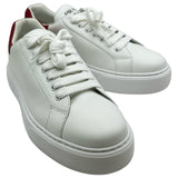 プラダ PRADA ロゴローカットスニーカー 2EG361 ホワイト レザー メンズ スニーカー