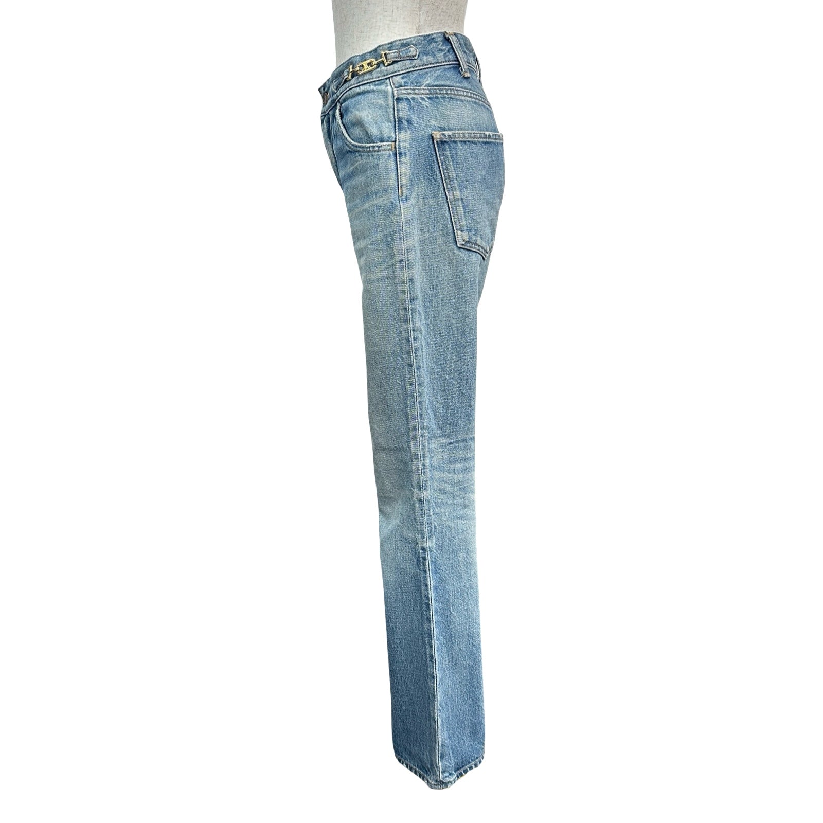 セリーヌ CELINE トリオンフチェーンフレアデニムパンツ N678930F