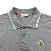 モンクレール MONCLER ロゴワッペン半袖ポロシャツ グレー コットン メンズ ポロシャツ