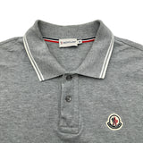 モンクレール MONCLER ロゴワッペン半袖ポロシャツ グレー コットン メンズ ポロシャツ