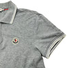 モンクレール MONCLER ロゴワッペン半袖ポロシャツ グレー コットン メンズ ポロシャツ