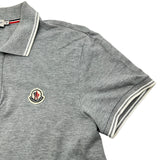 モンクレール MONCLER ロゴワッペン半袖ポロシャツ グレー コットン メンズ ポロシャツ