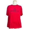 バレンシアガ BALENCIAGA BBロゴプリント半袖Tシャツ 594579 レッド コットン メンズ 半袖Ｔシャツ