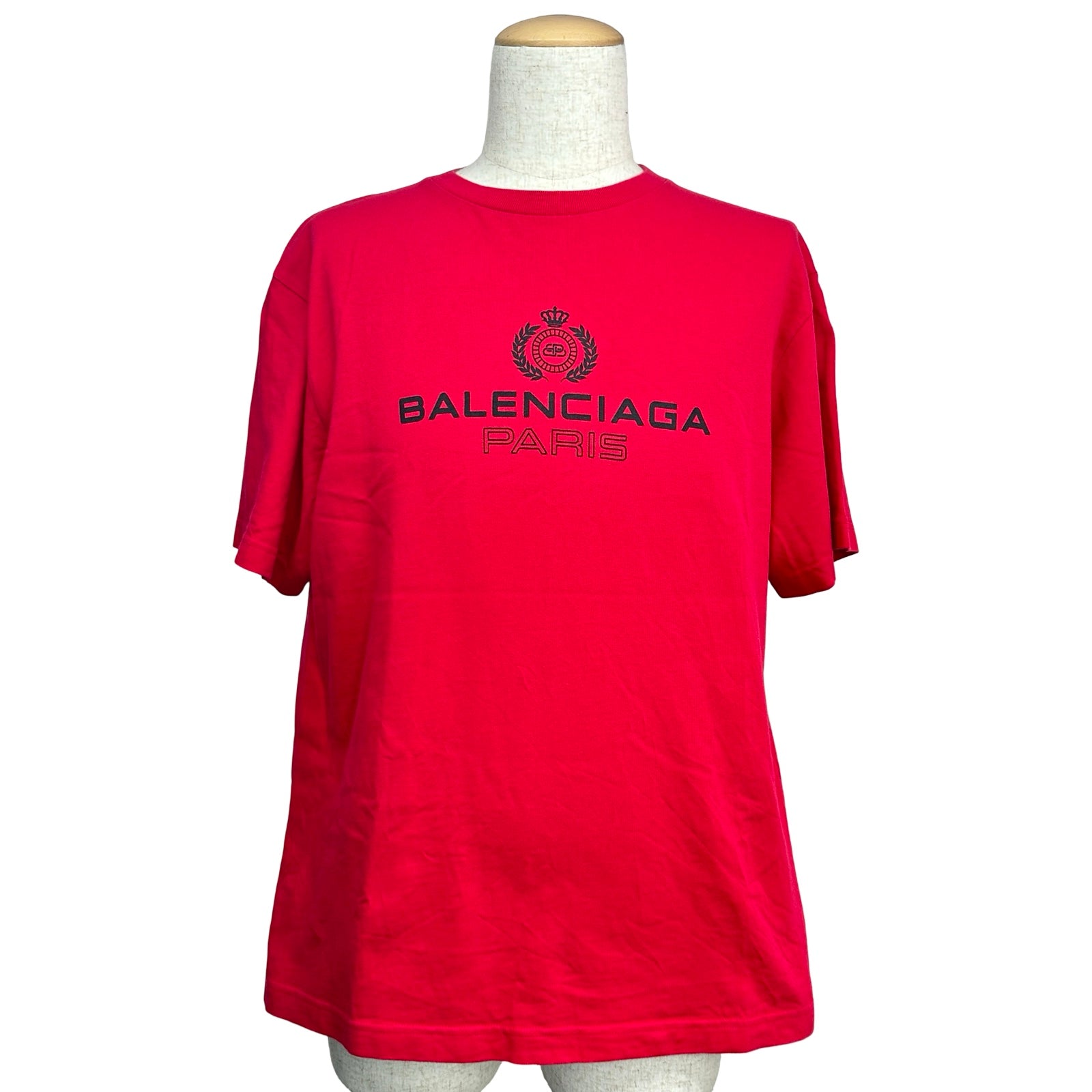 BALENCIAGA バレンシアガ 594579 BBロゴ 半袖Tシャツ バレンシアガ BALENCIAGA BBロゴプリント半袖Tシャツ 594579 レッド