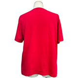 バレンシアガ BALENCIAGA BBロゴプリント半袖Tシャツ 594579 レッド コットン メンズ 半袖Ｔシャツ