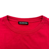 バレンシアガ BALENCIAGA BBロゴプリント半袖Tシャツ 594579 レッド コットン メンズ 半袖Ｔシャツ