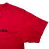 バレンシアガ BALENCIAGA BBロゴプリント半袖Tシャツ 594579 レッド コットン メンズ 半袖Ｔシャツ