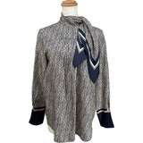 クロエ Chloe 総柄ボウタイシルクブラウス CHC20AHT ベージュ シルク レディース ブラウス