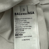 バレンシアガ BALENCIAGA ピアス装飾ダメージ加工半袖Tシャツ 761460 グレー コットン レディース 半袖Ｔシャツ