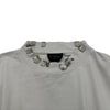 バレンシアガ BALENCIAGA ピアス装飾ダメージ加工半袖Tシャツ 761460 グレー コットン レディース 半袖Ｔシャツ