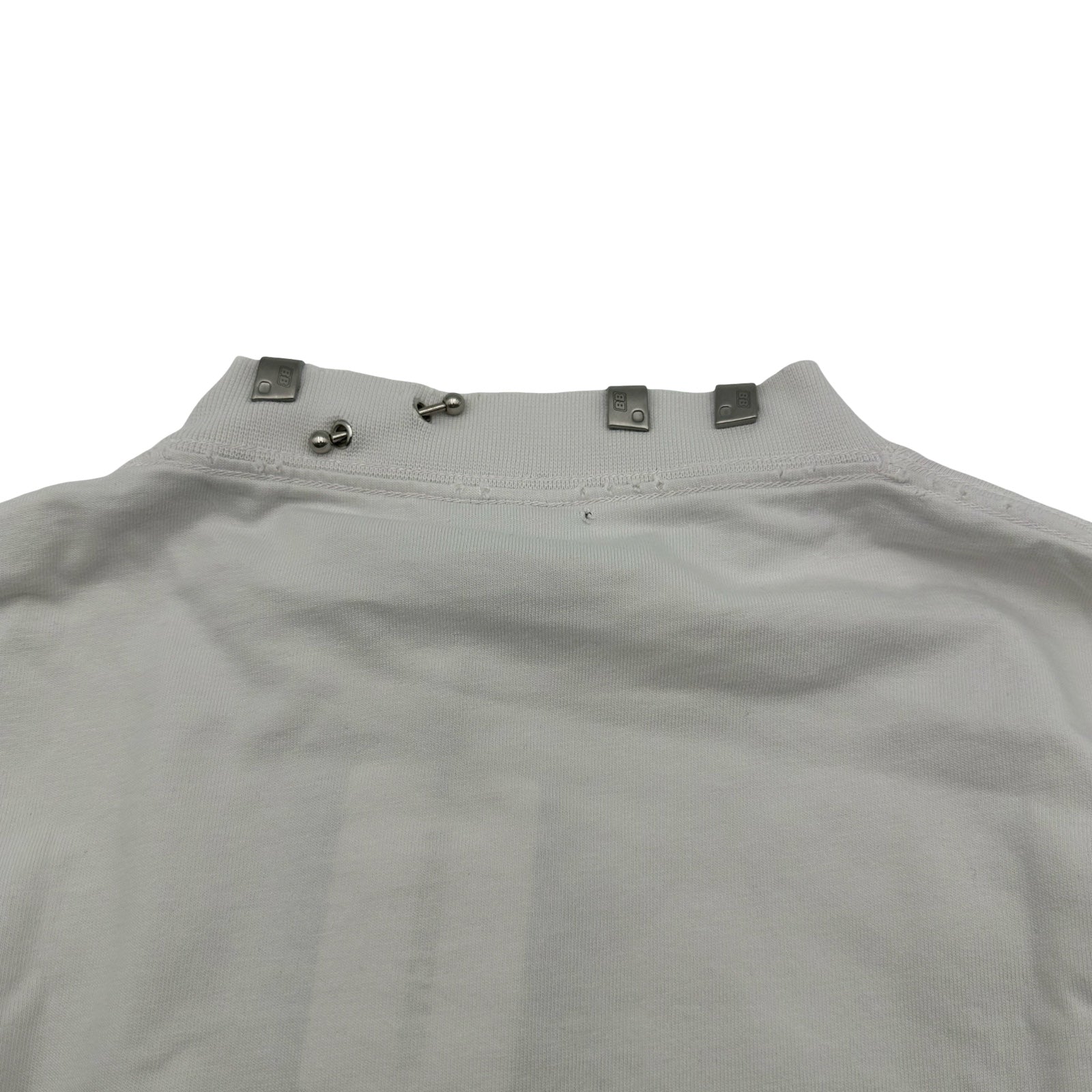 バレンシアガ BALENCIAGA ピアス装飾ダメージ加工半袖Tシャツ 761460 