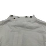 バレンシアガ BALENCIAGA ピアス装飾ダメージ加工半袖Tシャツ 761460 グレー コットン レディース 半袖Ｔシャツ