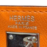 エルメス HERMES ケリー25 内縫い □J刻 オレンジ　シルバー金具 スイフト レディース ハンドバッグ