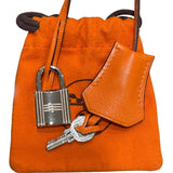 エルメス HERMES ケリー25 内縫い □J刻 オレンジ　シルバー金具 スイフト レディース ハンドバッグ