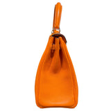 エルメス HERMES ケリー25 内縫い □J刻 オレンジ　シルバー金具 スイフト レディース ハンドバッグ