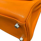 エルメス HERMES ケリー25 内縫い □J刻 オレンジ　シルバー金具 スイフト レディース ハンドバッグ