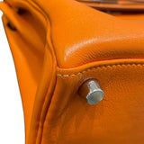 エルメス HERMES ケリー25 内縫い □J刻 オレンジ　シルバー金具 スイフト レディース ハンドバッグ