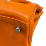 エルメス HERMES ケリー25 内縫い □J刻 オレンジ　シルバー金具 スイフト レディース ハンドバッグ