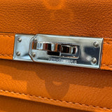 エルメス HERMES ケリー25 内縫い □J刻 オレンジ　シルバー金具 スイフト レディース ハンドバッグ