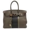 エルメス HERMES バーキン35 クラブ □O刻 エタン/グラファイト/グレーフォンセ トリヨンクレマンス/リザード レディース ハンドバッグ