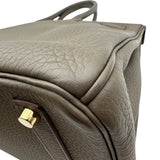 エルメス HERMES バーキン35 クラブ □O刻 エタン/グラファイト/グレーフォンセ トリヨンクレマンス/リザード レディース ハンドバッグ