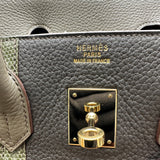 エルメス HERMES バーキン35 クラブ □O刻 エタン/グラファイト/グレーフォンセ トリヨンクレマンス/リザード レディース ハンドバッグ
