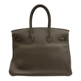 エルメス HERMES バーキン35 クラブ □O刻 エタン/グラファイト/グレーフォンセ トリヨンクレマンス/リザード レディース ハンドバッグ